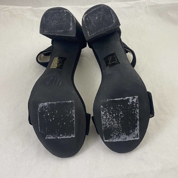 Jeffrey Campbell Lindsay Sandal Open Toe Black Suede Ankle Strap Block H… - Picture 7 of 7